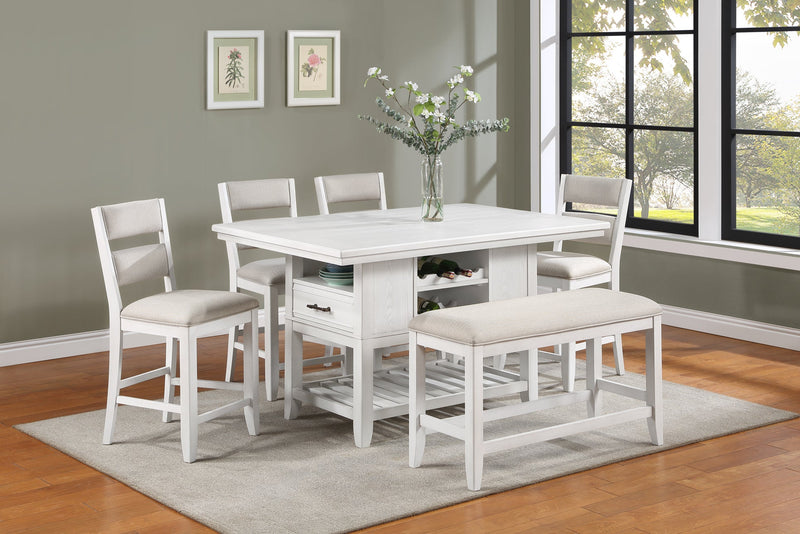 Wendy White Counter Height Dining Set -  Crown Mark - Luna Furniture