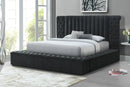 Danbury Charcoal Boucle King Upholstered Storage Panel Bed -  Crown Mark - Luna Furniture