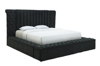 Danbury Charcoal Boucle King Upholstered Storage Panel Bed -  Crown Mark - Luna Furniture