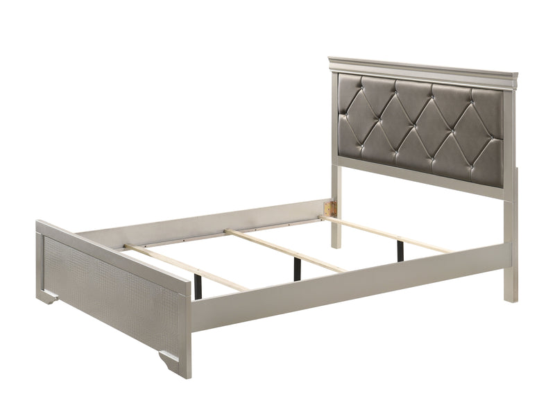 Amalia Silver Queen Panel Bed - Luna Furniture