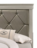 Amalia Silver Queen Panel Bed - Luna Furniture