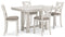 Antique White Robbinsdale Counter Height Dining Table and 4 Barstools - PKG016723