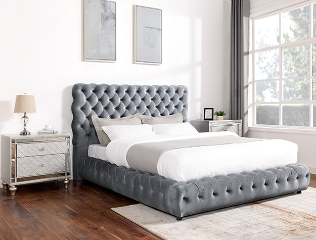 Flory K. Headboard/Footboard -Grey - 5112GY-K-HBFB