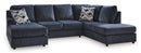 Albar Place Cobalt 2-Piece RAF Chaise Sectional - SET | 9530202 | 9530217 - Vera Furniture