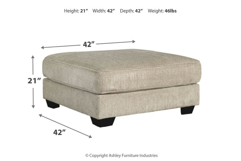 Ardsley Pewter Oversized Ottoman - 3950408 - Vera Furniture