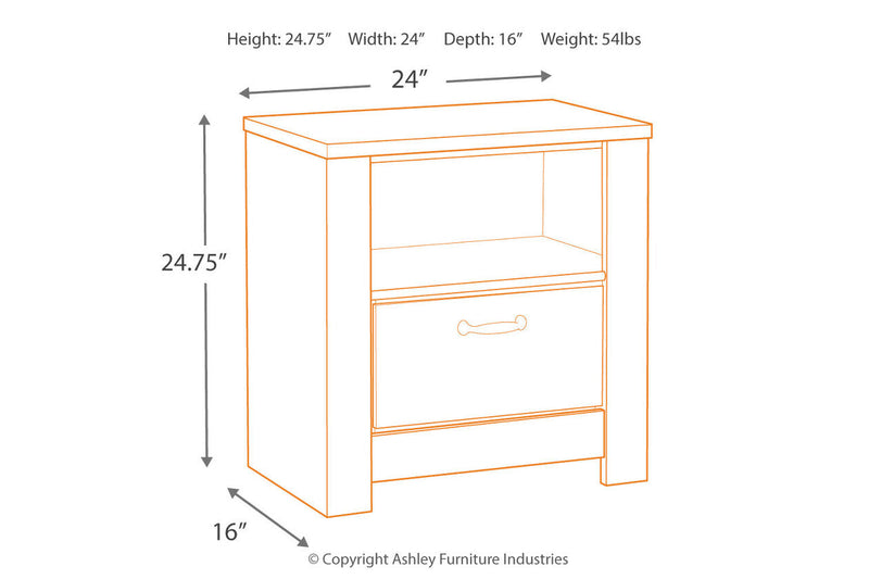 Bellaby Whitewash Nightstand - B331-91 - Vera Furniture