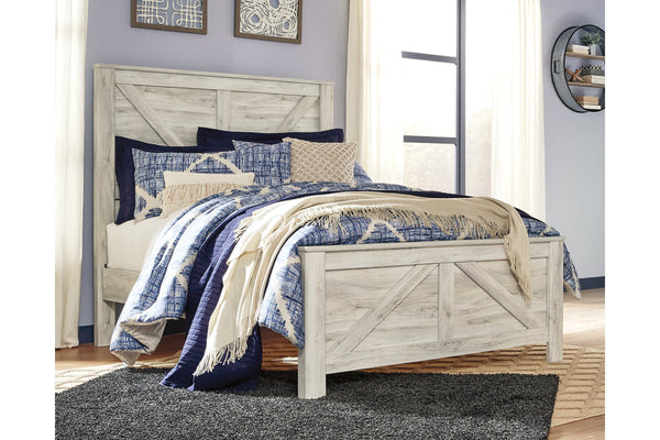 Bellaby Whitewash Queen Crossbuck Panel Bed - SET | B331-154 | B331-157 | B331-196 - Vera Furniture