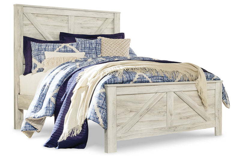 Bellaby Whitewash Queen Crossbuck Panel Bed - SET | B331-154 | B331-157 | B331-196 - Vera Furniture