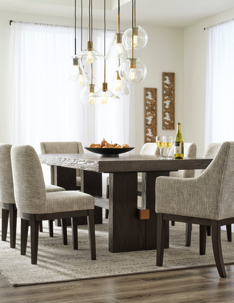 Burkhaus Dark Brown Extendable Dining Set - SET | D984-45 | D984-01(3) - Vera Furniture