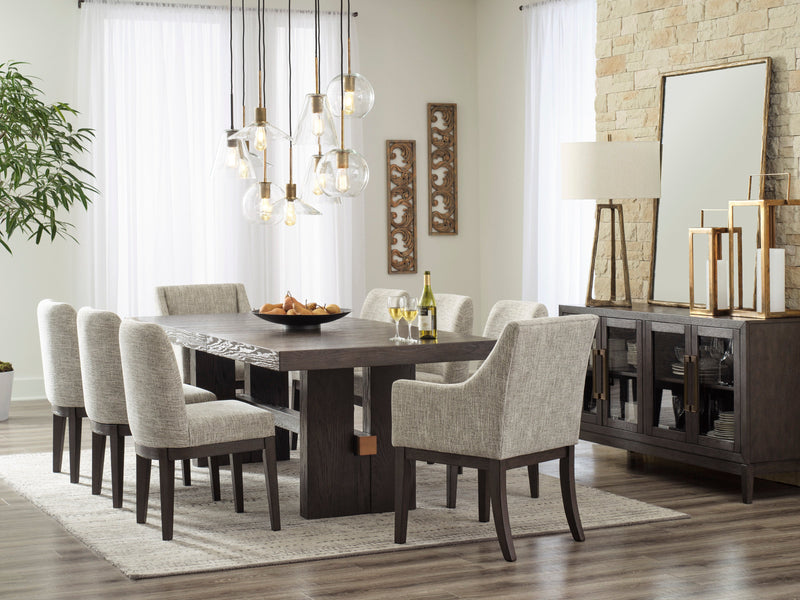 Burkhaus Dark Brown Extendable Dining Set - SET | D984-45 | D984-01(3) - Vera Furniture