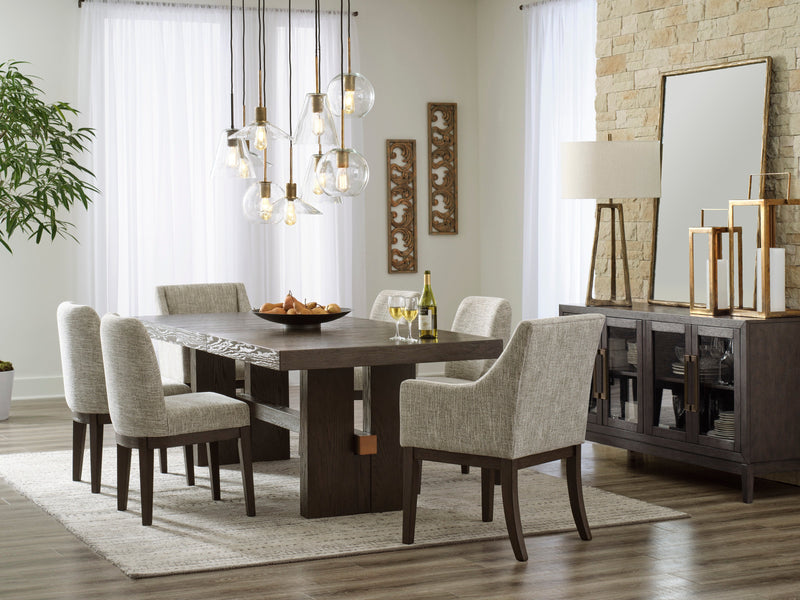 Burkhaus Dark Brown Extendable Dining Set - SET | D984-45 | D984-01(3) - Vera Furniture