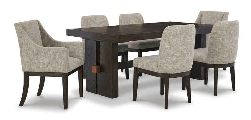 Burkhaus Dark Brown Extendable Dining Set - SET | D984-45 | D984-01(3) - Vera Furniture