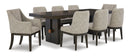 Burkhaus Dark Brown Extendable Dining Set - SET | D984-45 | D984-01(3) - Vera Furniture