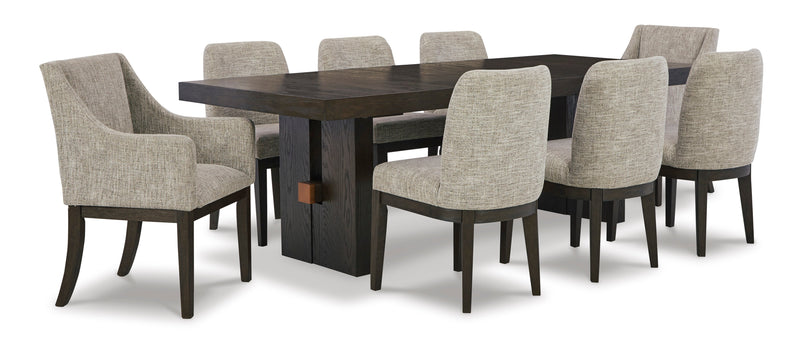 Burkhaus Dark Brown Extendable Dining Set - SET | D984-45 | D984-01(3) - Vera Furniture