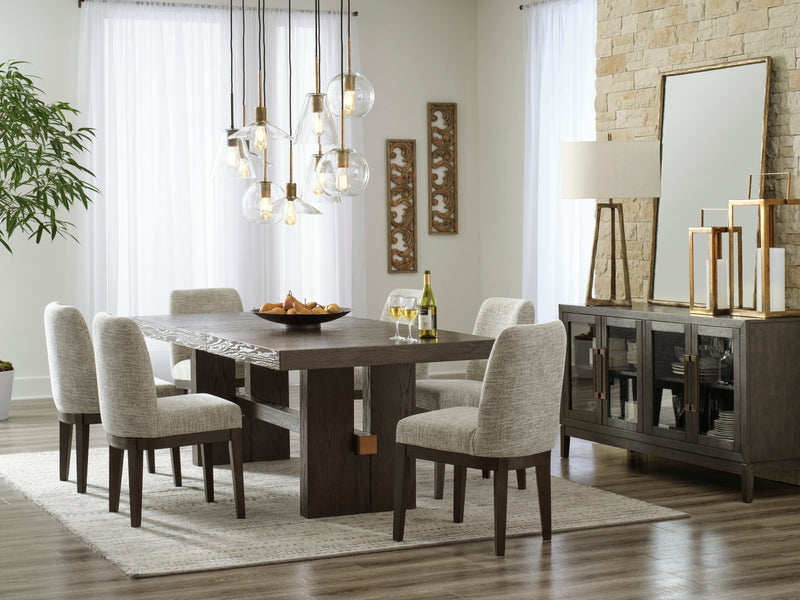 Burkhaus Dark Brown Extendable Dining Set - SET | D984-45 | D984-01(3) - Vera Furniture
