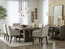 Burkhaus Dark Brown Extendable Upholstered Dining Set - SET | D984-45 | D984-01A(4) - Vera Furniture