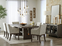 Burkhaus Dark Brown Extendable Upholstered Dining Set - SET | D984-45 | D984-01A(4) - Vera Furniture