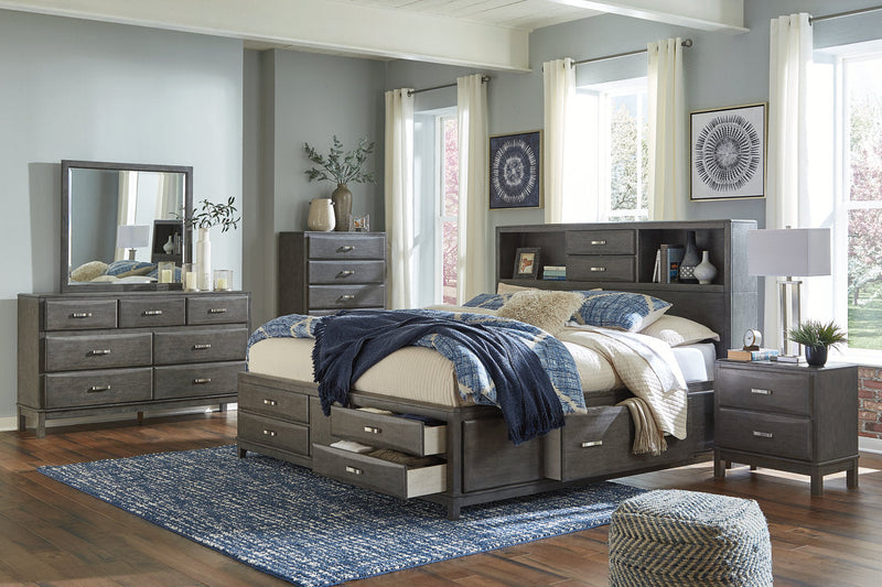 Caitbrook Gray Queen Storage Bed with 8 Drawers - SET | B476-64 | B476-65 | B476-98 - Vera Furniture