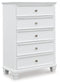 Fortman White Chest of Drawers - B680-46 - Vera Furniture