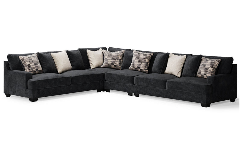 Lavernett Charcoal 4-Piece Sectional - SET | 5960366 | 5960367 | 5960377 | 5960346 - Vera Furniture