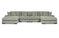Lindyn Fog Double Chaise Sectional - SET | 2110517 | 2110546 | 2110546 | 2110516 - Vera Furniture