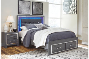 Lodanna Gray Queen Panel Bed with 2 Storage Drawers - SET | B214-54S | B214-57 | B214-96 - Vera Furniture