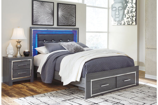 Lodanna Gray Queen Panel Bed with 2 Storage Drawers - SET | B214-54S | B214-57 | B214-96 - Vera Furniture