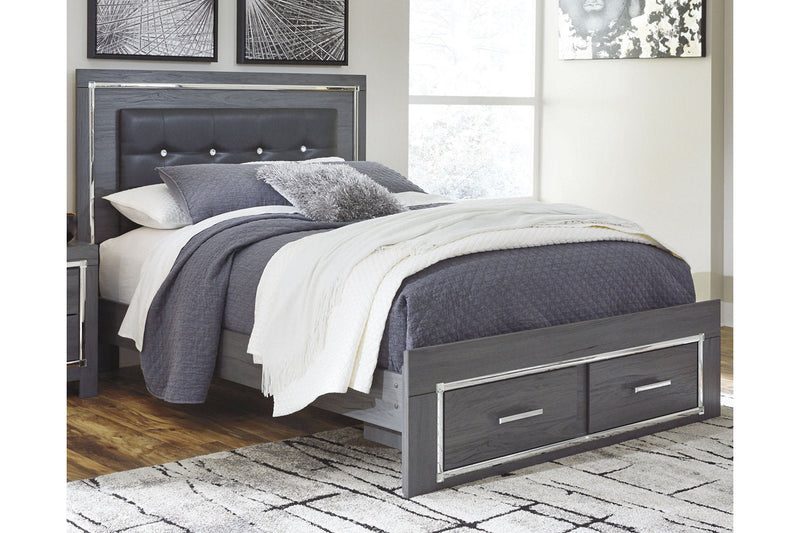 Lodanna Gray Queen Panel Bed with 2 Storage Drawers - SET | B214-54S | B214-57 | B214-96 - Vera Furniture