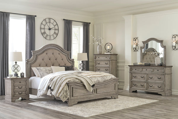 Lodenbay Antique Gray Upholstered Panel Bedroom Set - SET | B751-56 | B751-58 | B751-97 | B751-31 | B751-36 - Vera Furniture
