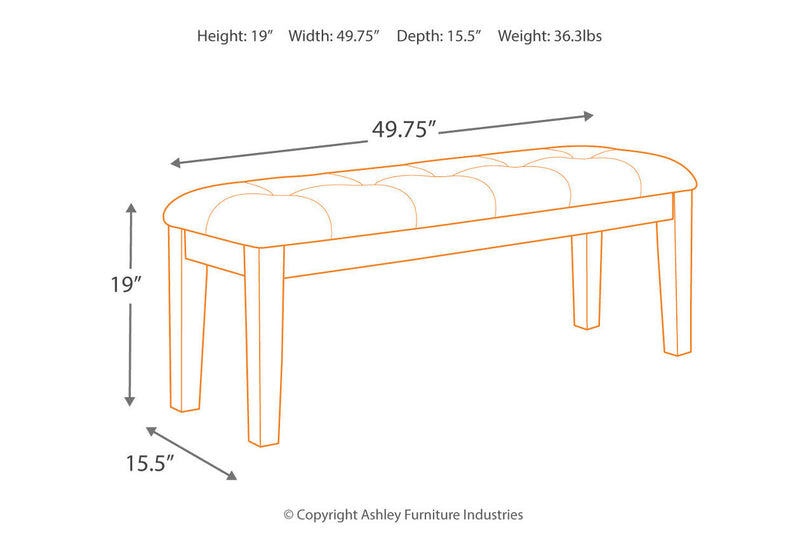 Ralene Medium Brown Dining Bench - D594-00 - Vera Furniture