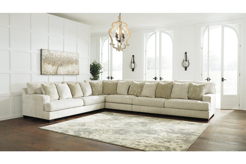 Rawcliffe Parchment 4-Piece Sectional - SET | 1960466 | 1960467 | 1960477 | 1960446 - Vera Furniture