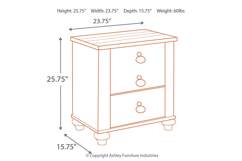 Willowton Two-tone Nightstand - B267-92 - Vera Furniture