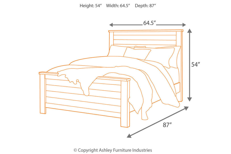 Willowton Whitewash Queen Panel Bed - SET | B267-54 | B267-57 | B267-98 - Vera Furniture